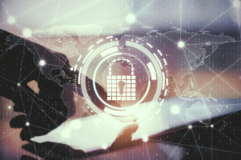 close up of hands using table, showing consumer data privacy